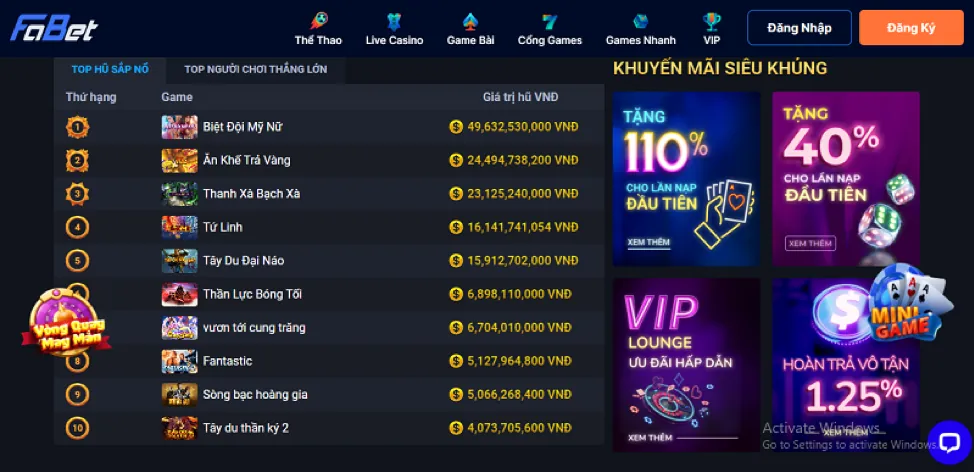 Banner khuyến mãi slot game VIP777